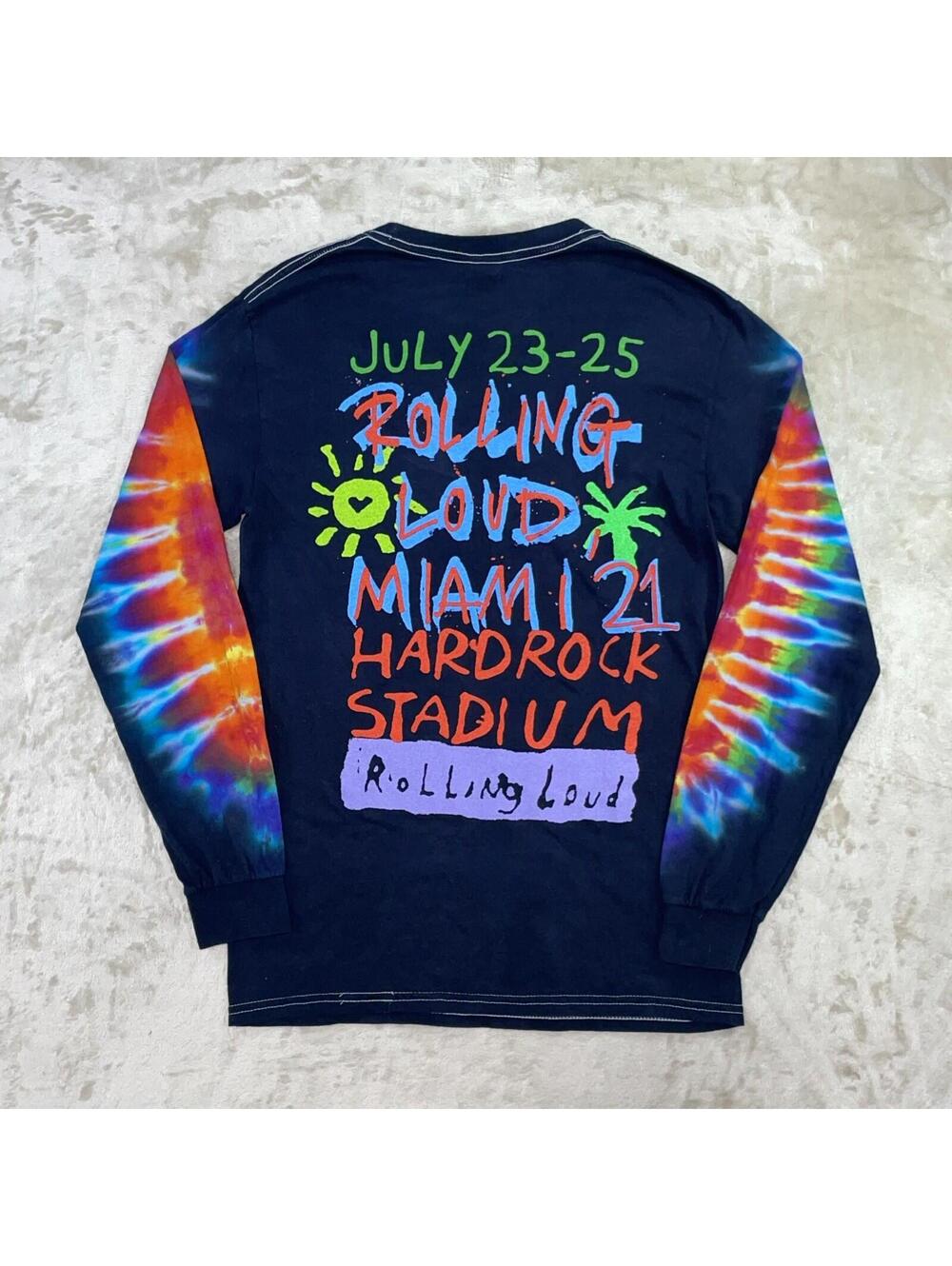 Rolling Loud Miami Shirt Tie Dye Long Sleeve Concert Tee Festival 2021 Mens S